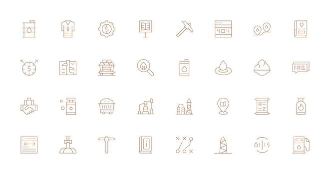 Resource Visual Pack containing 32 Thin Line Icons Lightweight Icon Series for Fast Prototypes vector