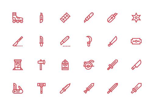 24 Thick Line Line Vectors for Blade Theme Neatly Designed Icons for Web Platforms