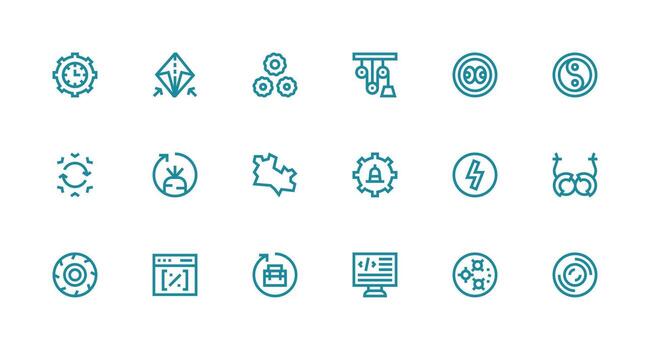 dinámica icono conjunto con 18 fuerte carrera línea gráficos ui y ux enfocado icono colección vector