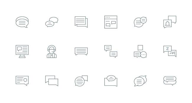 18 Icons for Reply in Minimal Line Format Theme-Based Icon Pack vector