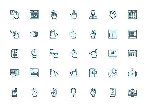 Regular Clean Line Style Ui Icons with 35 Vectors Neutral Style Icons for Any Project
