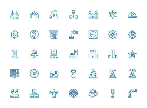regular limpiar línea íconos desde infraestructura conjunto con 35 vectores flexible icono sistema para web interfaces
