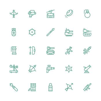 25 Medium Stroke Outline Vectors for Projectile Theme Interface Icon Collection for Daily Projects