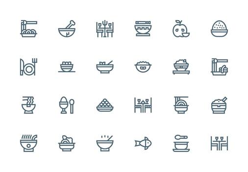 Eating featuring 24 Icons in Thick Line Line Design Icons Built for Visual Consistency Pack vector