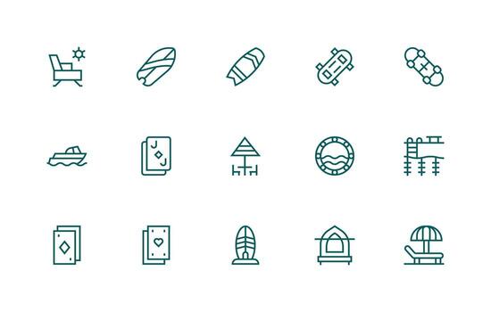 Regular Line Icons from Deck Set with 15 Vectors App Icon Pack