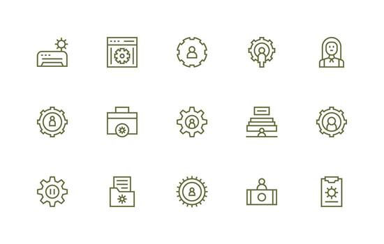 administración icono colección con 15 regular línea diseños neutral estilo íconos para ninguna proyecto vector
