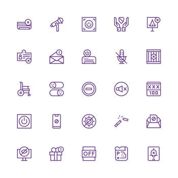 medio carrera contorno estilo inhabilitar íconos con 25 vectores inteligente icono colección