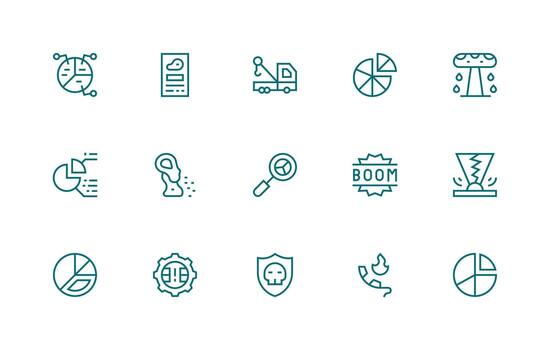 Descompostura icono colección con 15 regular línea diseños ui y ux enfocado icono colección vector