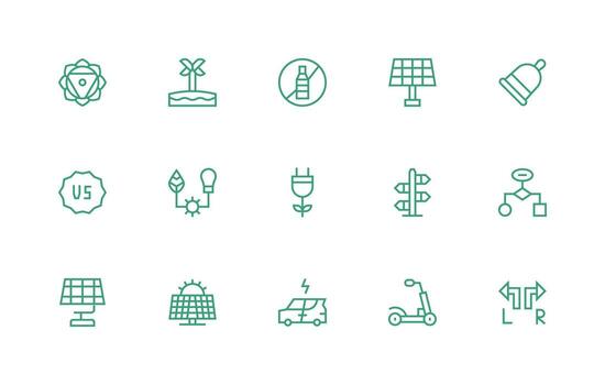 Alternative Visual Pack containing 15 Regular Line Icons Quick Access Icons for UI Development vector