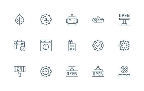 Operational featuring 15 Icons in Regular Line Design Organized Icon Pack for Quick Access vector