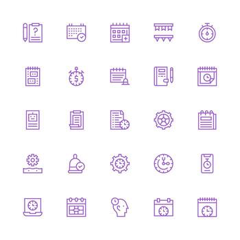 25 Icons for Task in Medium Stroke Outline Format Balanced Icon Set for Functional Design vector