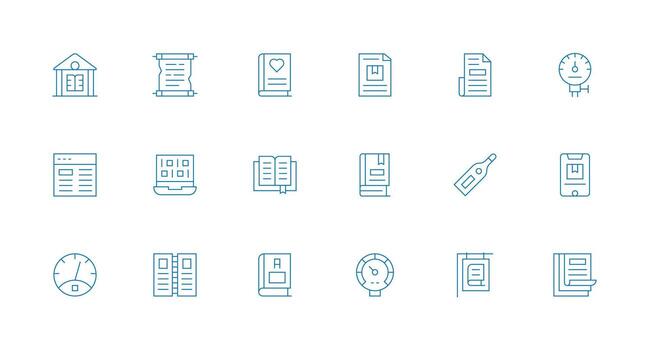 Minimal Line Icons from Reading Set with 18 Vectors Universal Icon Pack