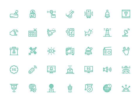 señal conjunto con 35 regular limpiar línea íconos limpiar icono conjunto icono paquete para ui proyectos vector