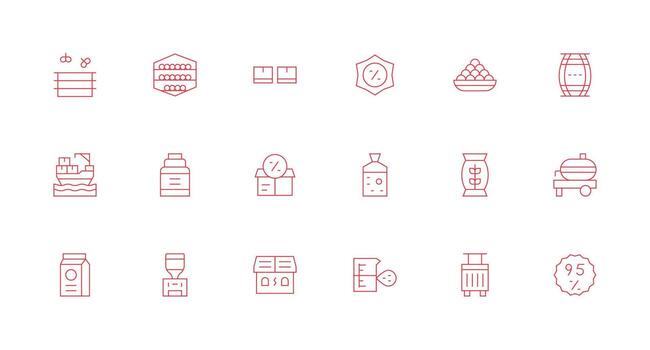 abultar presentando 18 íconos en mínimo línea diseño alta resolución íconos para ninguna plataforma vector