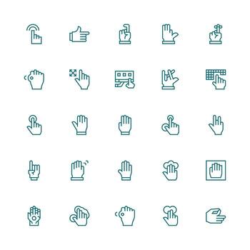 medio carrera contorno estilo toque íconos con 25 vectores de múltiples fines icono conjunto