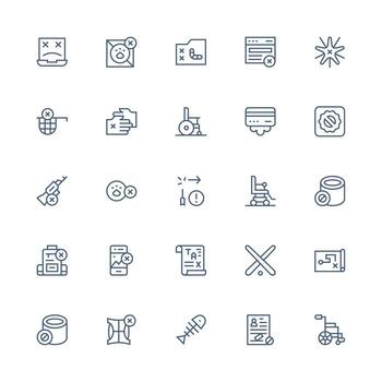 25 Icons for Invalid in Medium Stroke Outline Format Digital Product Icons for Fast Delivery vector