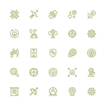 25 Medium Stroke Outline Vectors for Target Theme Core Icon Collection for Daily Tasks
