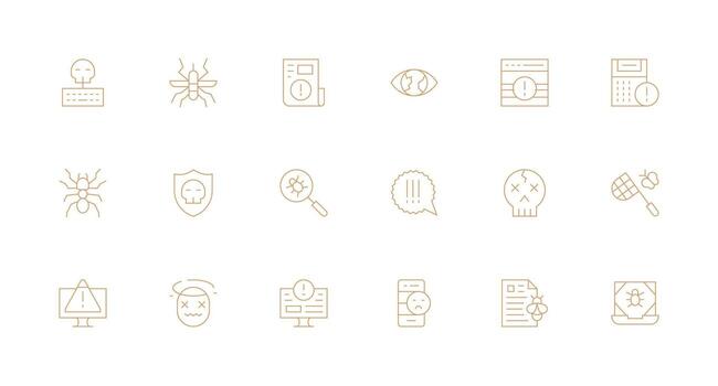 error diseño íconos presentando 18 en mínimo línea estilo universal icono paquete vector