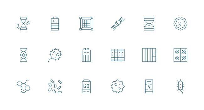 18 Icons for Cell in Minimal Line Format Full Icon Library for UI Designers vector
