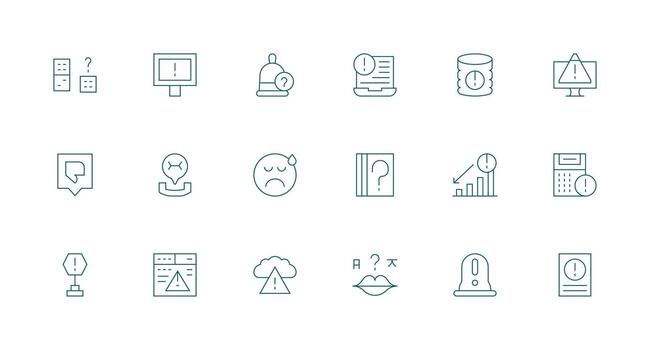 Issue Icon Collection with 18 Minimal Line Designs UI Icon Set vector