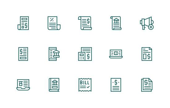 Statement Set with 15 Regular Line Icons Smart Icon Collection vector