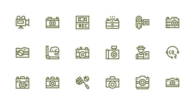 Capture Design Icons featuring 18 in Strong Stroke Line Style Core Icon Collection for Daily Tasks vector