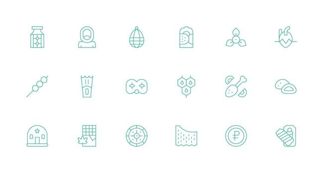 aislado incluso 18 mínimo línea ilustraciones completamente editable icono conjunto para web vector