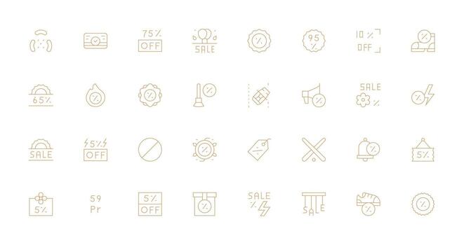 Clearance Design Icons featuring 32 in Thin Line Style Responsive Icon Set for Flexible Layouts vector