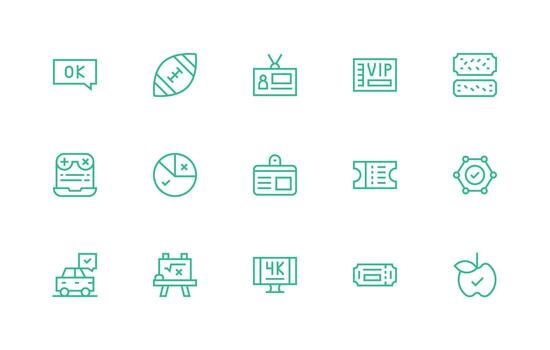 Pass Icon Set with 15 Regular Line Graphics Digital Product Icons for Fast Delivery vector