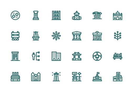 24 Icons for Structure in Thick Line Line Format Digital Product Icons for Fast Delivery vector