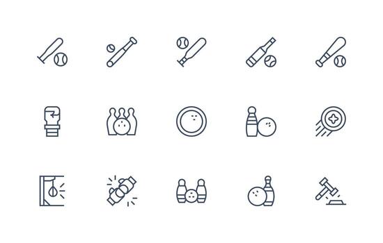 15 Regular Line Icons for Strike Graphics Icon Collection Set vector