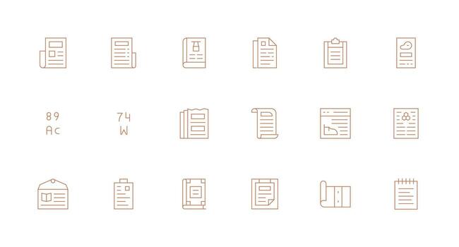 Specifications Set with 18 Minimal Line Icons Smart Icon Collection vector