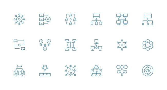 18 Minimal Line Style Icons from Nodes Collection Editable Icon Collection vector