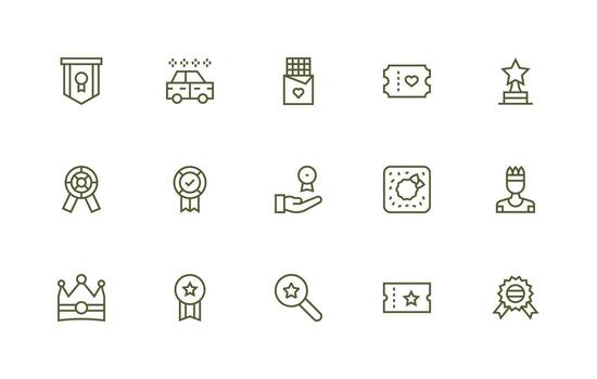 Premium featuring 15 Icons in Regular Line Design Reliable Icons for All Interfaces vector