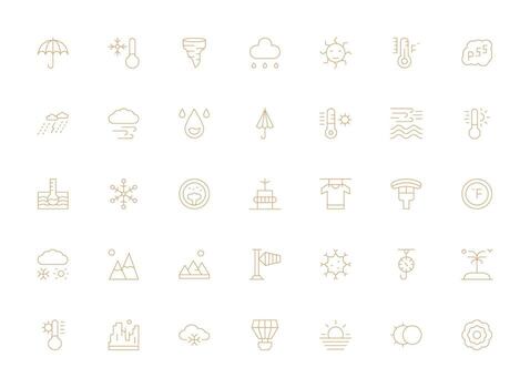 clima conjunto con 35 ligero línea íconos icono conjunto para proyectos vector