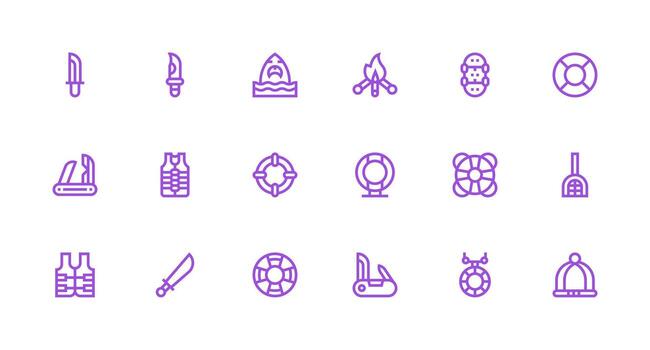 Strong Stroke Line Icons from Survival Set with 18 Vectors Customizable Icon Series for Mobile Screens