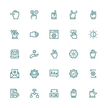 25 Medium Stroke Outline Vectors for Option Theme Icon Set for Projects