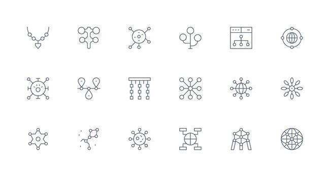 Links Design Icons featuring 18 in Minimal Line Style Basic Icon Series vector