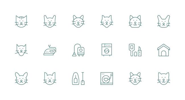 Minimal Line Icons from Domestic Set with 18 Vectors General Use Icon Pack