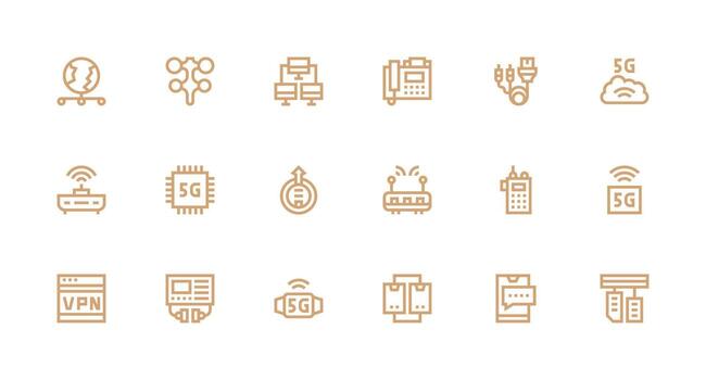 datos transmisión conjunto con 18 fuerte carrera línea íconos tablero icono serie vector