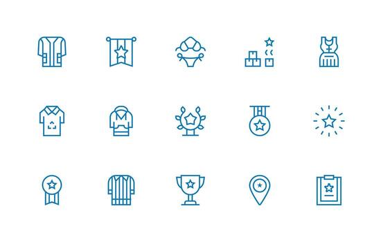 15 Top Icons in Regular Line Aesthetic UI Icon Set vector