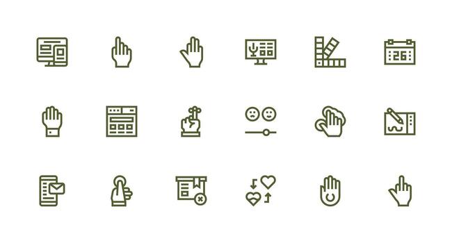 18 Strong Stroke Line Vectors for Ux Theme Interface Icons for Daily Use