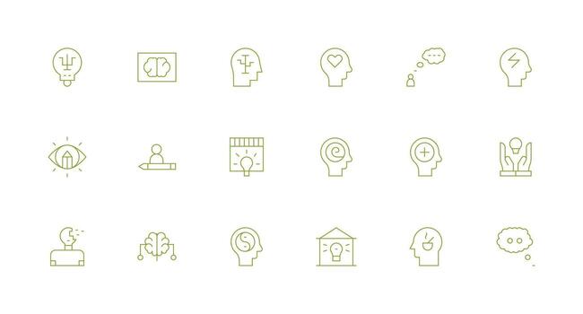 Minimal Line Style Thought Icons with 18 Vectors Clean Icon Set Icon Pack for UI Projects
