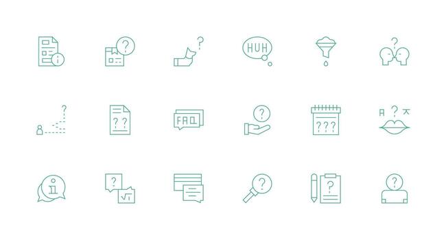 Clarification featuring 18 Icons in Minimal Line Design Web Icon Collection vector
