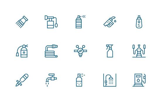 15 íconos para boquilla en regular línea formato compacto icono paquete vector