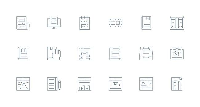 18 Icons for Page in Minimal Line Format Professional Icon Pack for Development Work vector