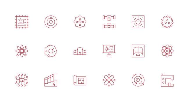 Minimal Line Icons from Schematic Set with 18 Vectors UI Icon Set