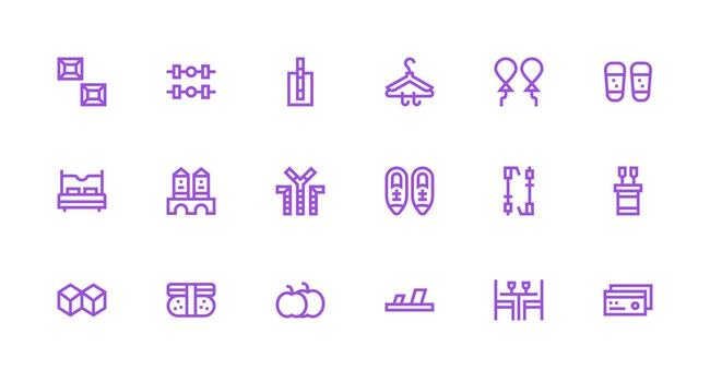 18 Icons for Two in Strong Stroke Line Format Multi-Style Icon Collection vector