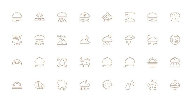 32 Thin Line Designs for Atmosphere Icons Balanced Icon Set for Functional Design vector