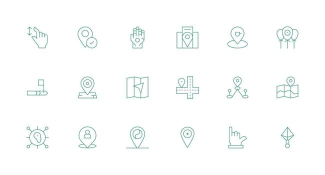 mínimo línea estilo punto íconos con 18 vectores equilibrado icono conjunto para funcional diseño